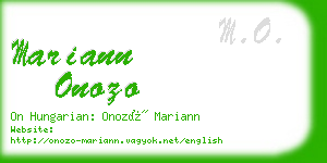 mariann onozo business card